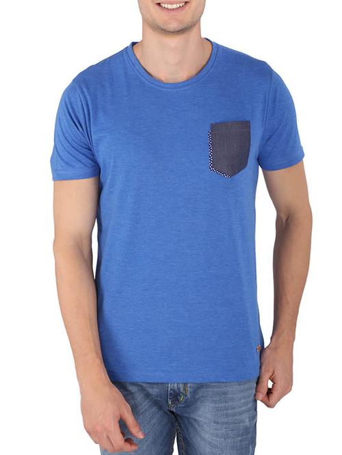cobalt blue cotton short-sleeved t-shirt - 11525658 - Very Small Image - 1