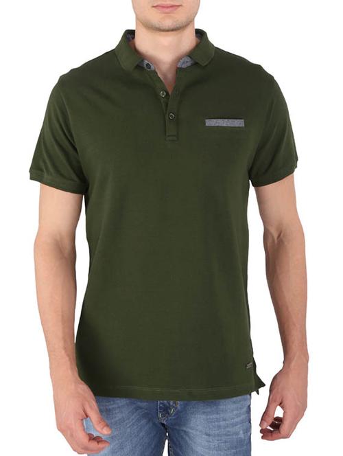 moss green cotton short-sleeved t-shirt - 11525668 - Very Small Image - 1