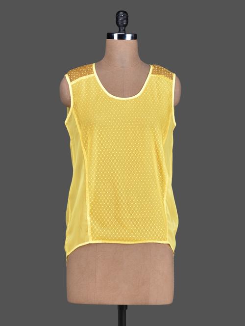 lemon yellow polka dot sleeveless tank top - 1152624 - Very Small Image - 1