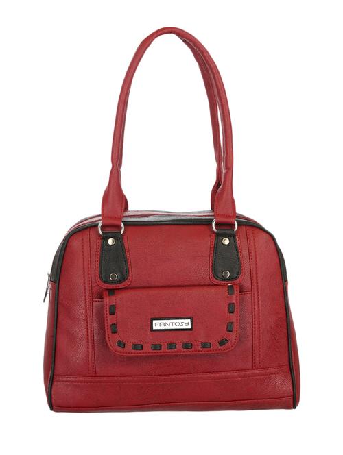 maroon color, leatherette handbag - 11527035 - Very Small Image - 1
