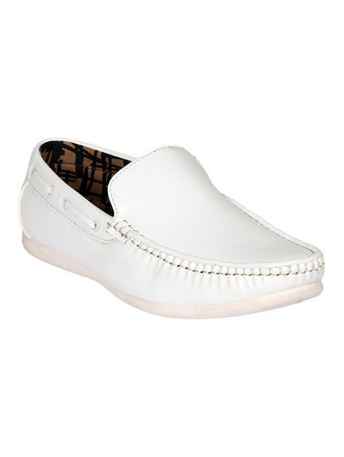 solid white faux leather loafers - 11528783 - Very Small Image - 1