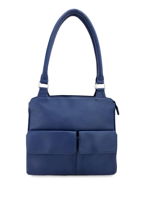 solid blue leatherette handbag - 1152997 - Very Small Image - 1