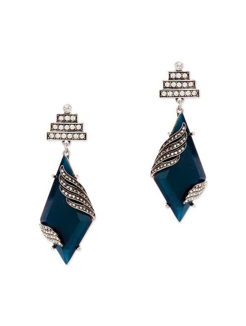 blue metal drop earring - 11531884 - Very Small Image - 1