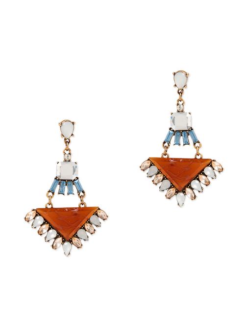 orange metal drop earring - 11531904 - Very Small Image - 1