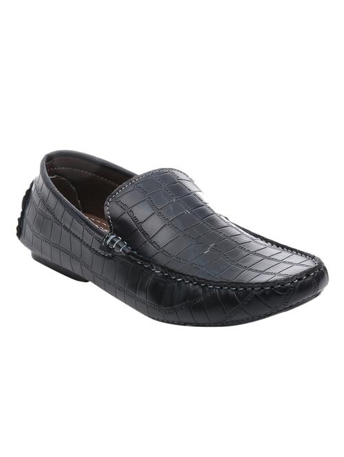 solid black textured leather slip on loafer - 11534468 - Very Small Image - 1