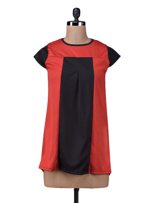 red & black color block fit & flare top - 1153447 - Very Small Image - 1