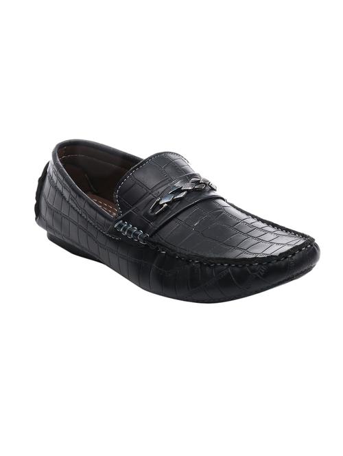 solid black textured leather loafers - 11534476 - Very Small Image - 1
