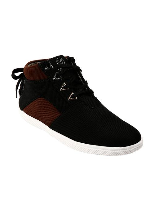 black fabric lace up casual shoe - 11534600 - Very Small Image - 1