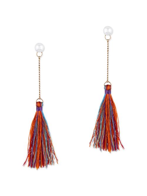 multicolored tassel metal earrings - 11538933 - Very Small Image - 1