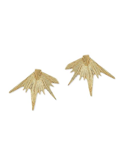gold toned metal stud earrings - 11538937 - Very Small Image - 1
