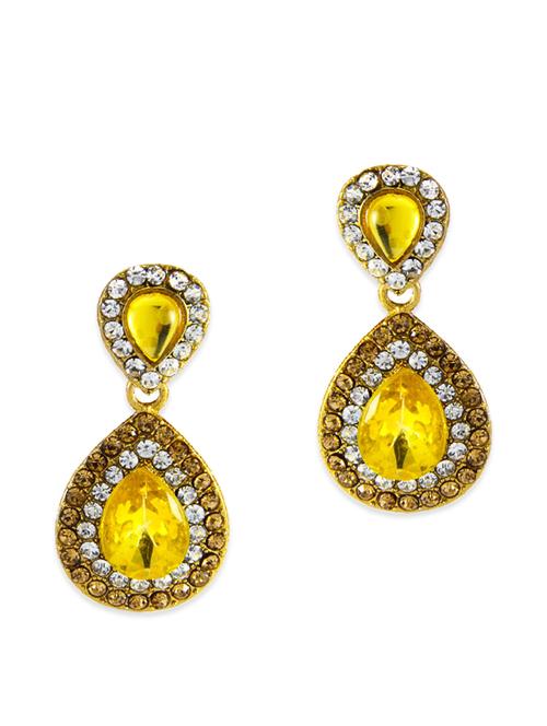 yellow metal drop earring - 11539838 - Very Small Image - 1