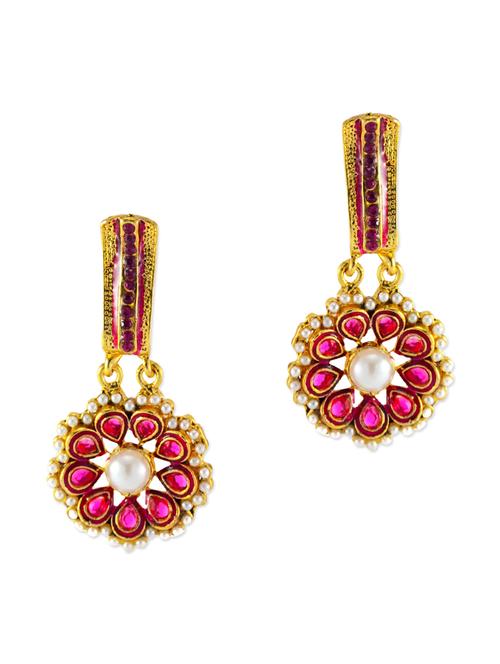 pink metal chandellier earring - 11539845 - Very Small Image - 1