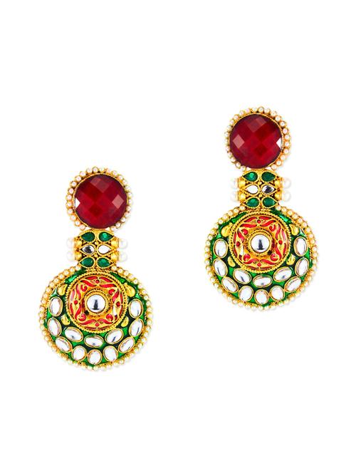 green metal drop earring - 11539852 - Very Small Image - 1