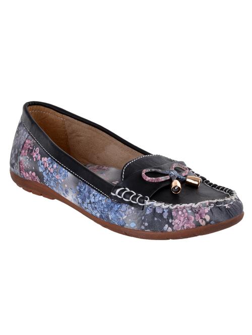 black fabric floral moccasin - 11540363 - Very Small Image - 1