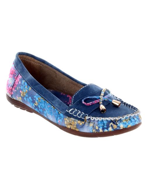 blue fabric floral moccasin - 11540364 - Very Small Image - 1