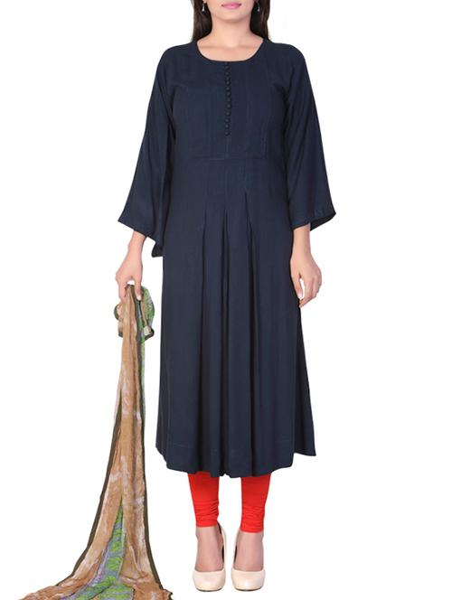 blue rayon kurti - 11541925 - Very Small Image - 1