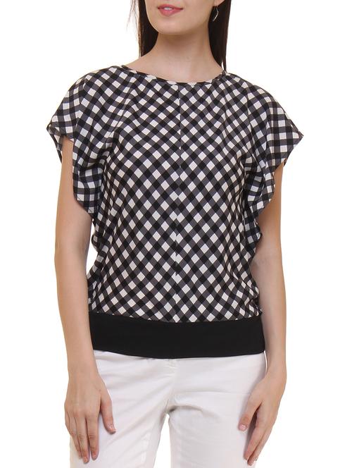 black crepe regular top - 11543125 - Very Small Image - 1