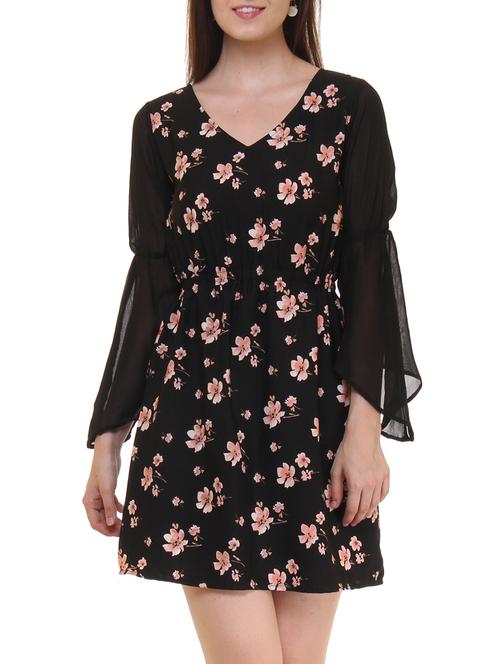 black crepe aline dress - 11543151 - Very Small Image - 1