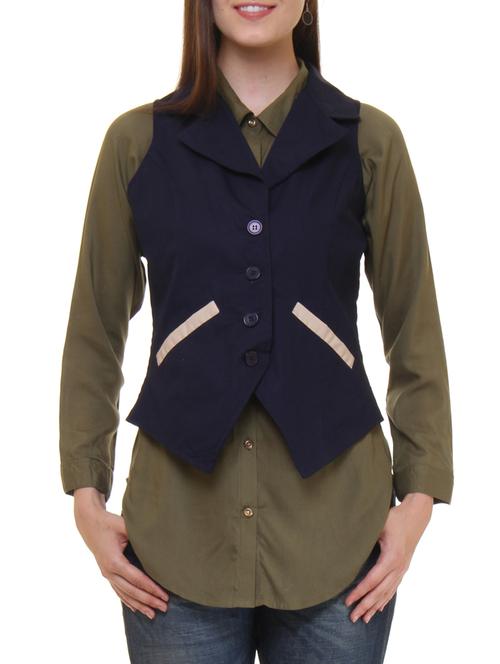 navy blue cotton summer jacket - 11543161 - Very Small Image - 1