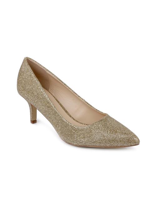 solid gold faux leather pumps - 11544221 - Very Small Image - 1