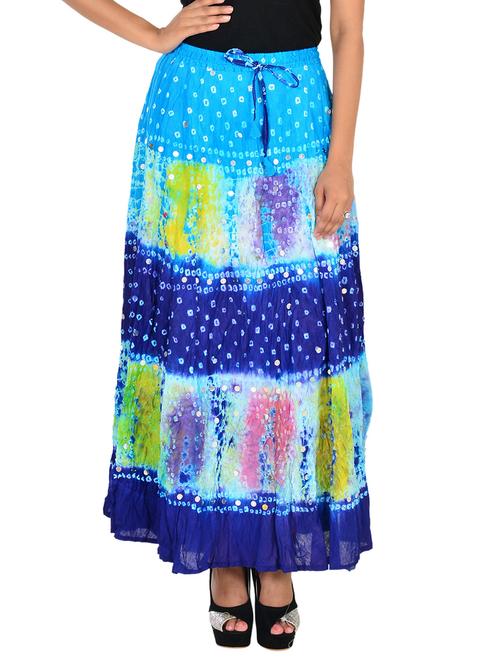 multi color, cotton tie and dye skirt - 11552739 - Very Small Image - 1