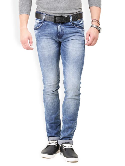 blue cotton stone washed jeans - 11554038 - Very Small Image - 1