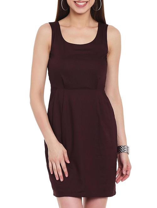 brown rayon sheath dress - 11556023 - Very Small Image - 1