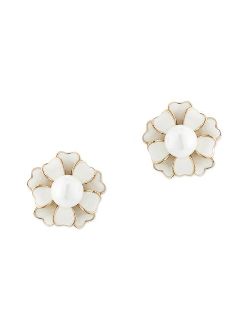 white metal studs earring - 11556162 - Very Small Image - 1
