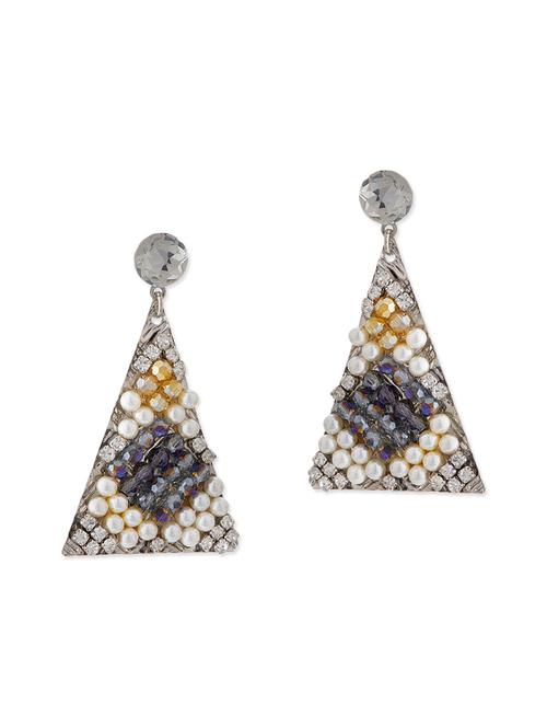 multi colored metal drop earrings - 11556361 - Very Small Image - 1