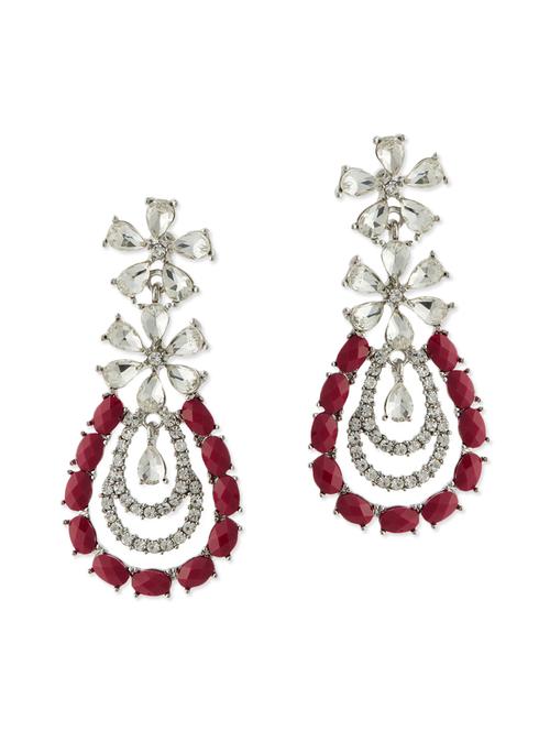 silver metal drop earrings - 11556399 - Very Small Image - 1