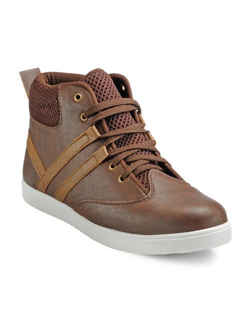 brown faux leather ankle boots - 11558125 - Very Small Image - 1