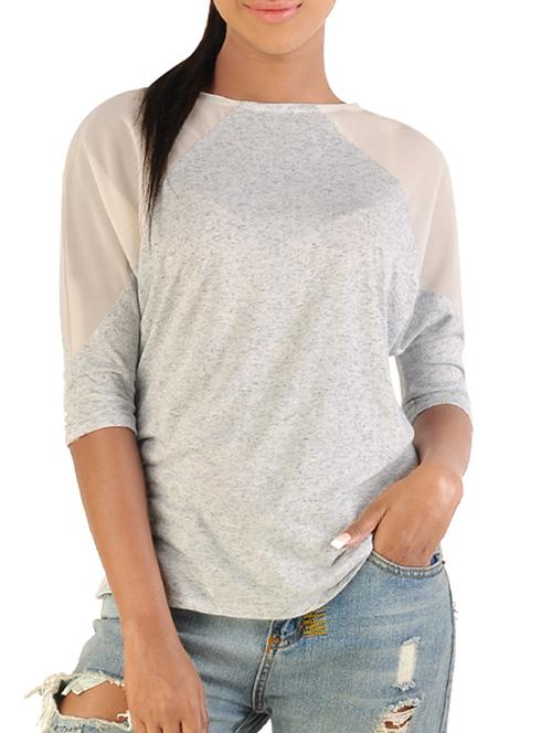 grey color, cotton tee - 11558961 - Very Small Image - 1