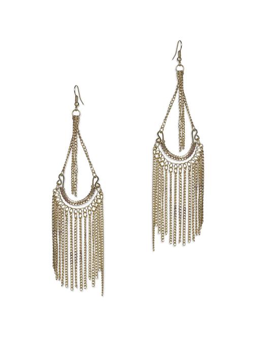 Gold metallic drop earrings - 1155955 - Very Small Image - 1