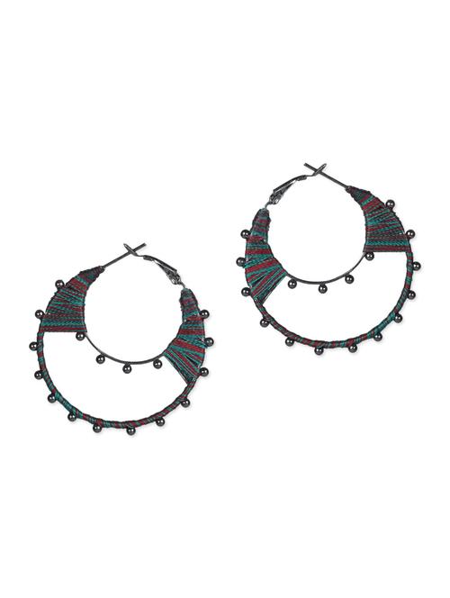 multicolored threads metallic hoop earrings - 1155963 - Very Small Image - 1