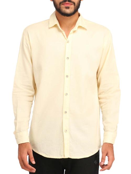 yellow cotton casual shirt - 11566552 - Very Small Image - 1