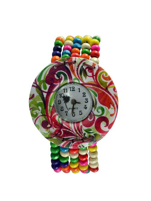 multi colored beaded analog wrist watch - 11566749 - Very Small Image - 1
