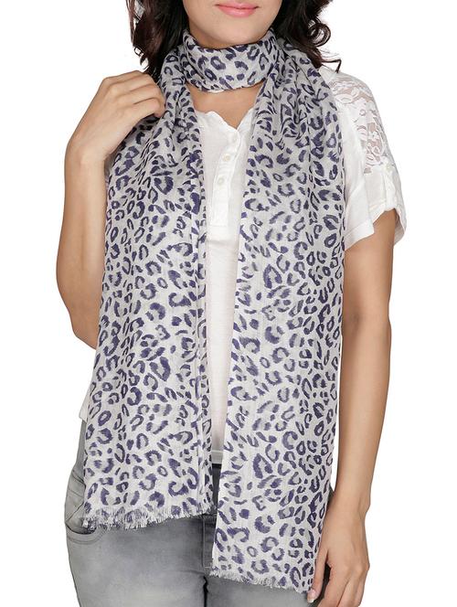 white viscose animal print stole - 11567194 - Very Small Image - 1
