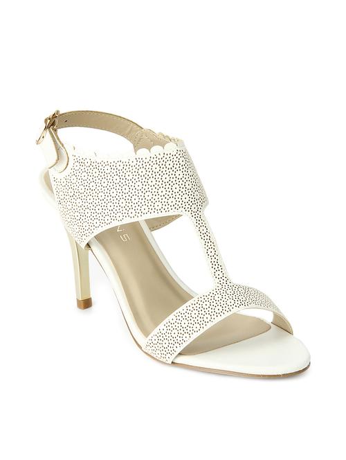 white leatherette cut work sandal - 11569857 - Very Small Image - 1