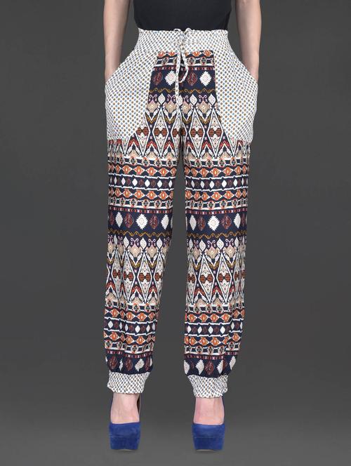 printed crepe jogger pants - 1157009 - Very Small Image - 1