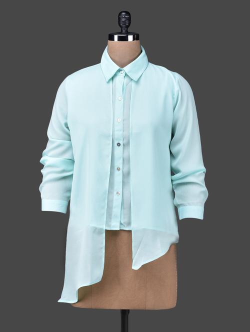 asymmetrical multi tier crepe shirt - 1157015 - Very Small Image - 1