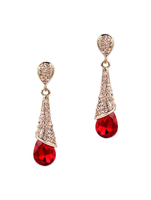 red metal drop earrings - 11575060 - Very Small Image - 1