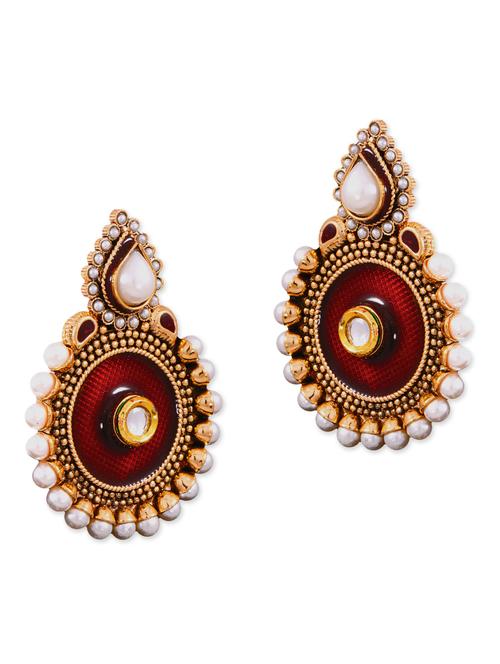 maroon copper drop earring - 11575847 - Very Small Image - 1