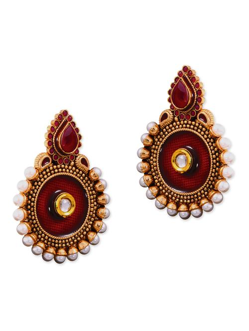 maroon copper drop earring - 11575848 - Very Small Image - 1