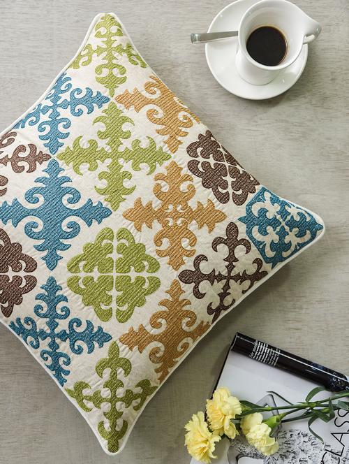 Multicolored cotton cushion cover - 1157780 - Very Small Image - 1