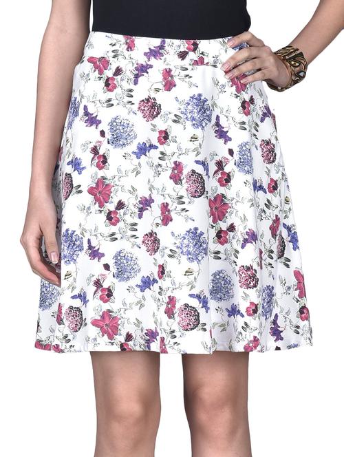 white rayon printed skirt - 1157926 - Very Small Image - 1