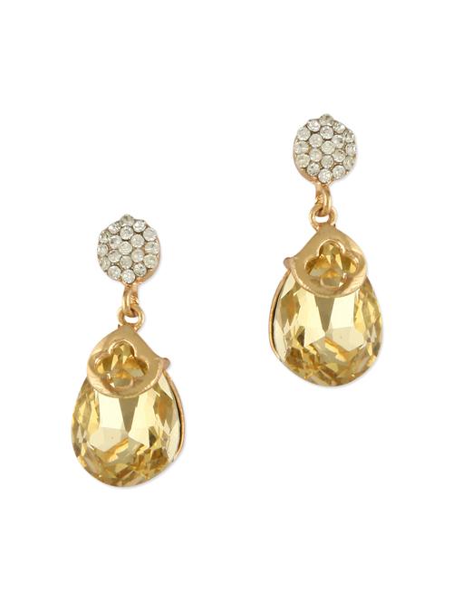 gold embellished teardrop earrings - 1158078 - Very Small Image - 1