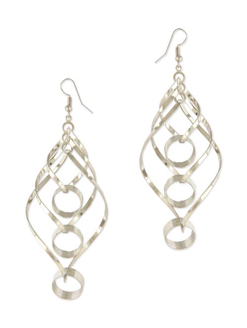silver studded metallic entwined earrings - 1158095 - Very Small Image - 1