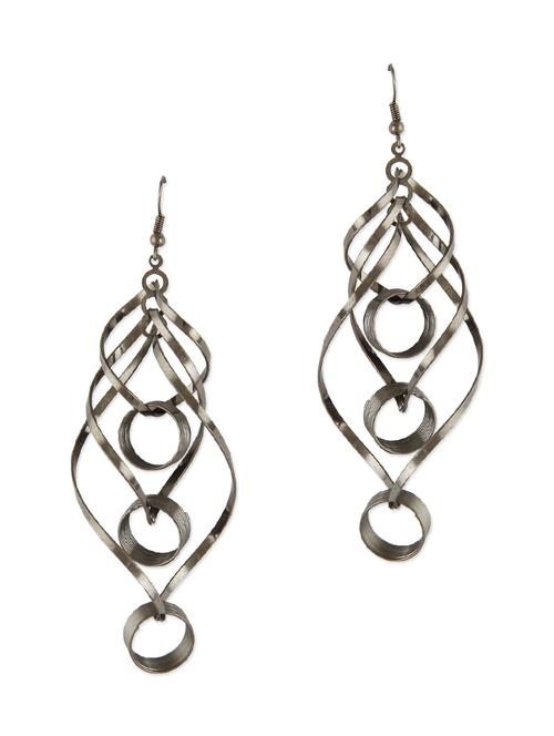 grey studded metallic entwined earrings - 1158096 - Very Small Image - 1