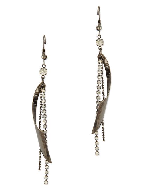 silver beaded metallic sword shaped earrings - 1158099 - Very Small Image - 1