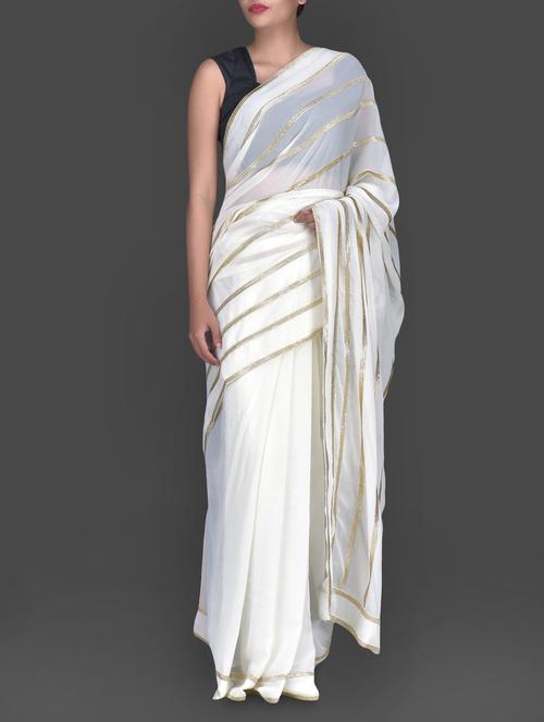 sheer embellished net saree - 1158437 - Very Small Image - 1